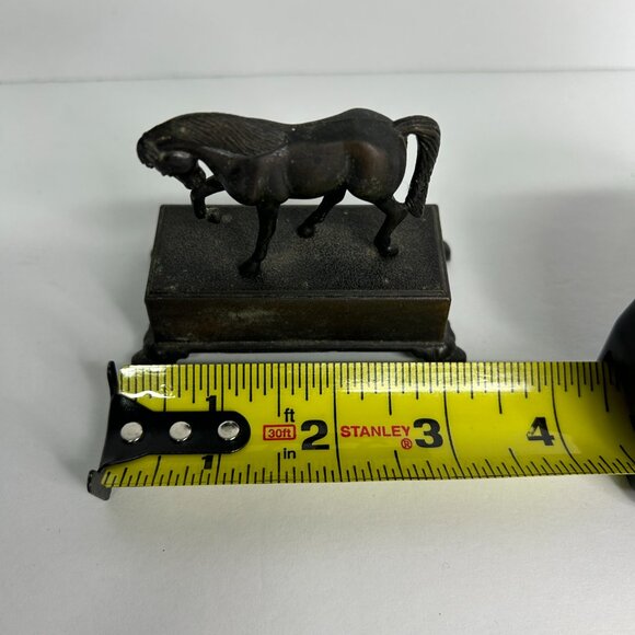 Vintage Miniature Die-Cast Metal Pencil Sharpener Horse on Pedestal - Picture 7 of 7